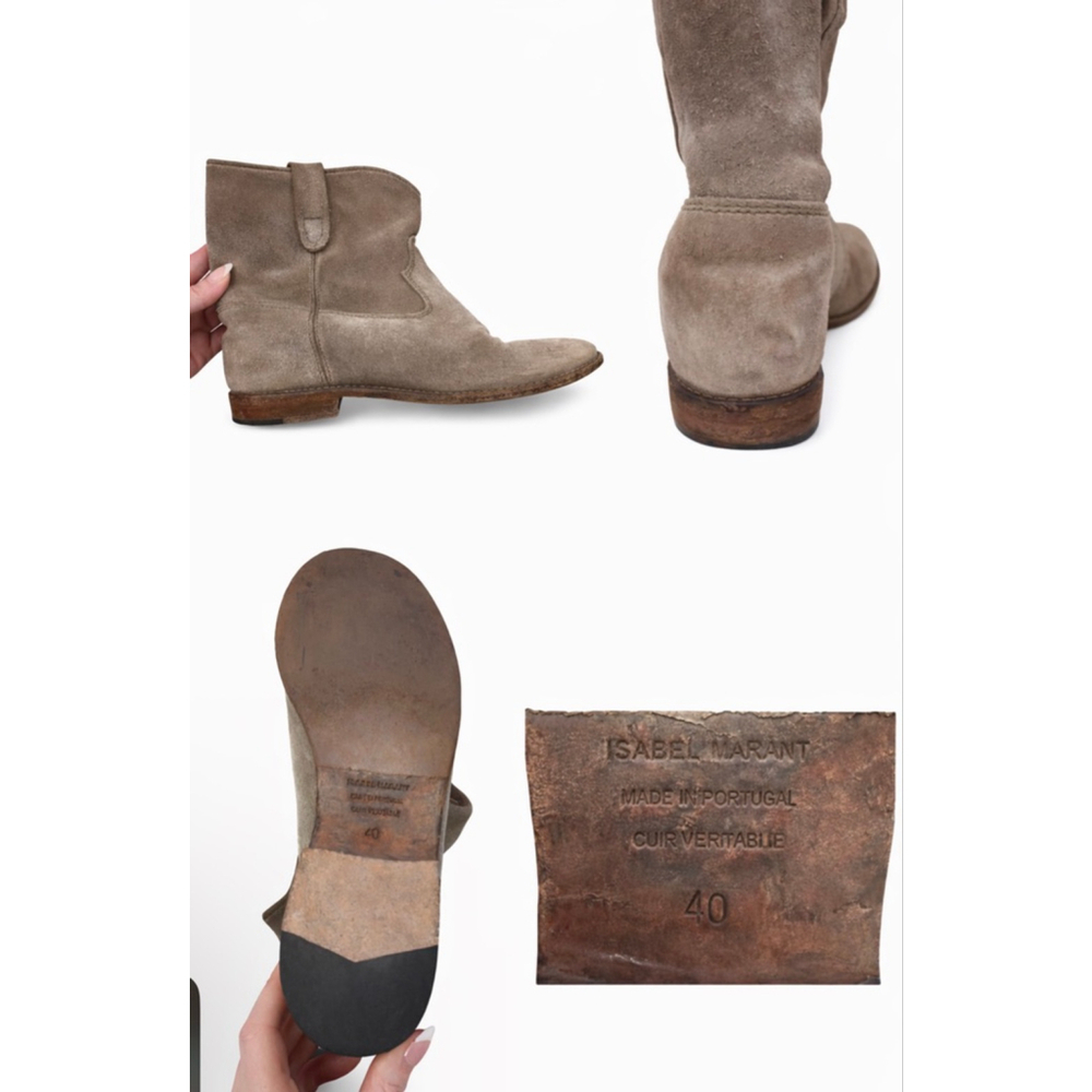 Isabel Marant Taupe Suede Ankle Boots 40/9.5-10